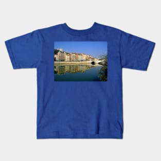 France. Lyon. River. Bridge. Kids T-Shirt